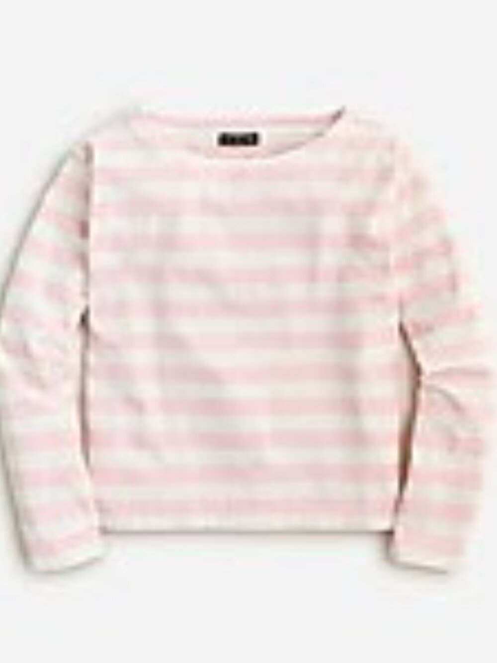 J. Crew Light Pink and White Striped Long Sleeve Boxy Tee